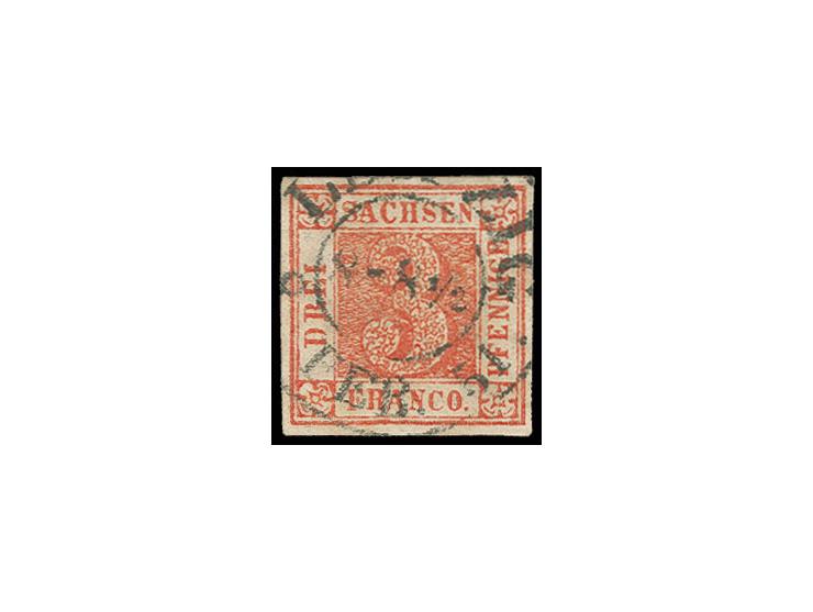3 Pfg. rot, sauber gestempelt "LEIPZIG 8 FEB 51", Sperati-Fälschung Type A, gute Erhaltung, mit Bleistiftsignatur