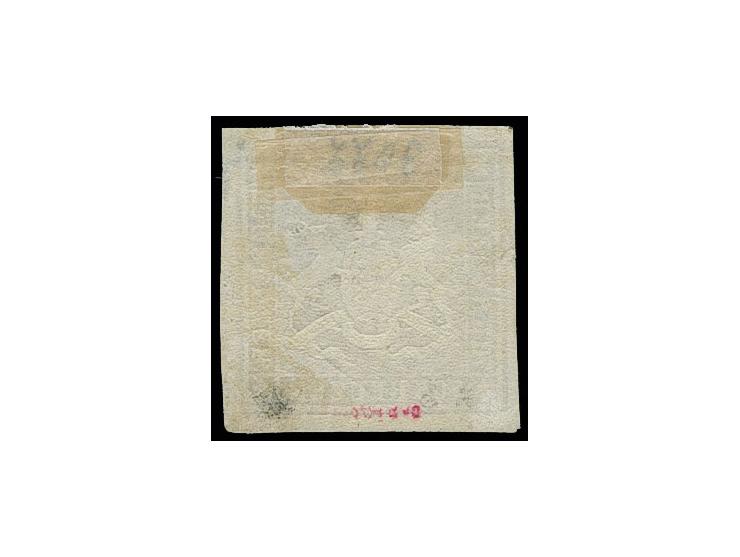 1873, 70 Kr. braunlila, farbfrisch und allseits breitrandig, dreiseitig mit Einfassungslinien, ungebraucht mit Originalgummi 