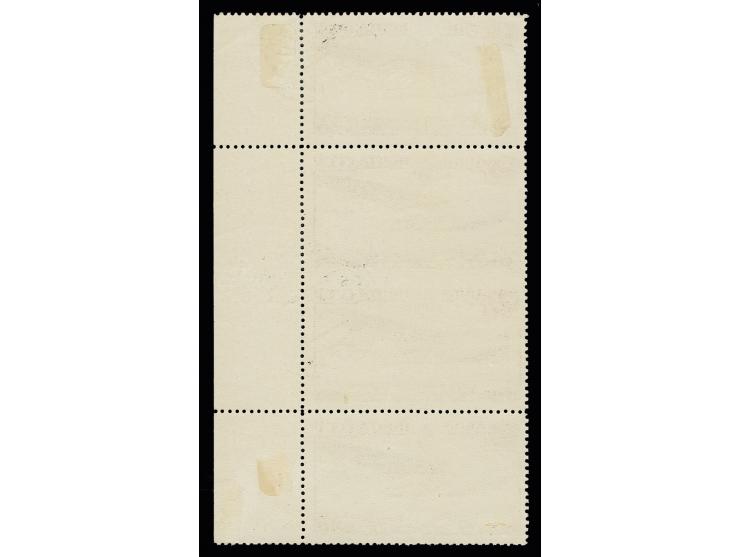 40 kop. in  vertical strip of four with missing perforation between second and third stamp, used