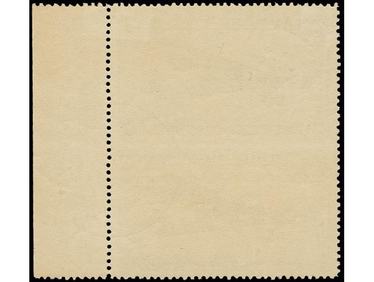 50 kop.  in  vertical pair, imperforated between, used