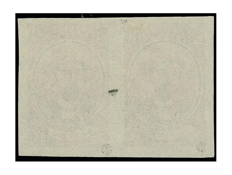 1940, Chekhov 30 kop.,  imperforated horizontal proof pair, slight hinge remnants, Soviet expertization mark
