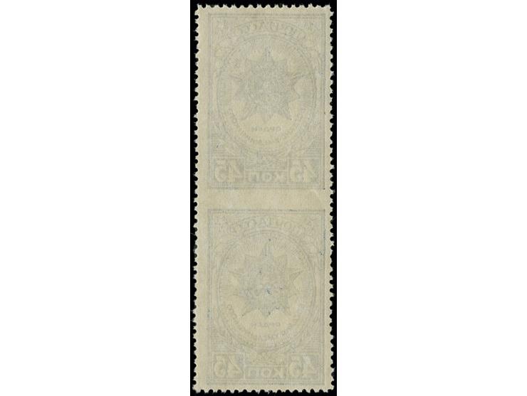 XXX LOS ENTFÄLLT XXX 45 kop. dark-blue in vertical pair, imperforated between stamps, unhinged mint, not listed in the catalo