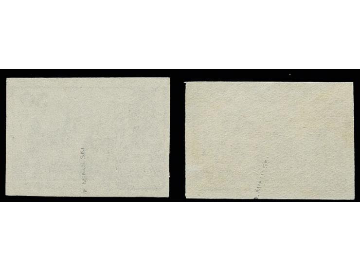 Resorts of the USSR 30 kop. Sukhumi and 30 kop. Riga, imperforated proofs, signed Mikulski