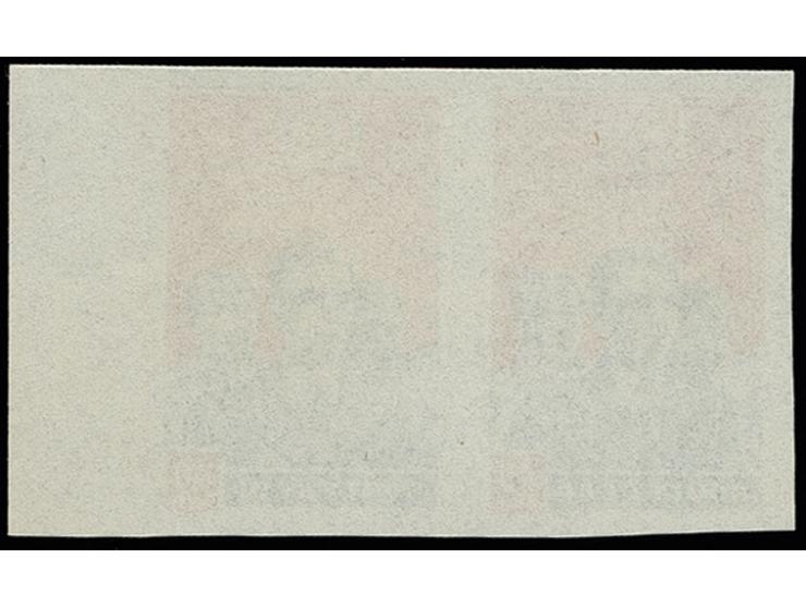1950, May 1st  40 kop., imperforated proof in vertical pair from the right sheet margin, ungummed
