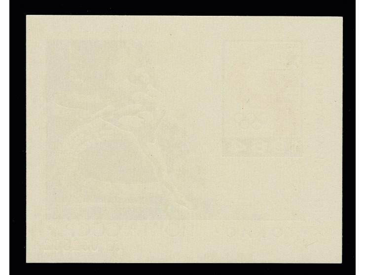 Tokyo Olympic games souvernir sheet in type II, unhinged mint, certificate Wassmann