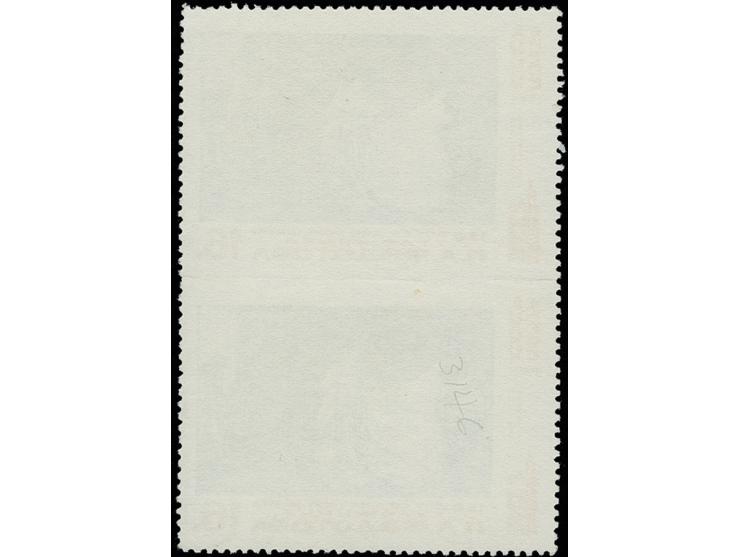 1965, Russian Fine Arts 16 kop. in vertical pair, imperforated between the stamps, used, light fold between the stamps