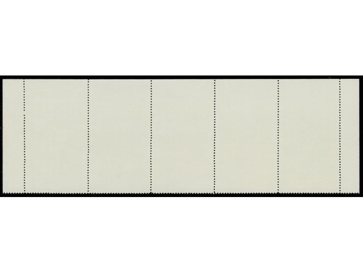 4kop.-50 kop., vertical strip of five se-tenant stamps from the top sheet margin,  imperforated at top, unhinged mint