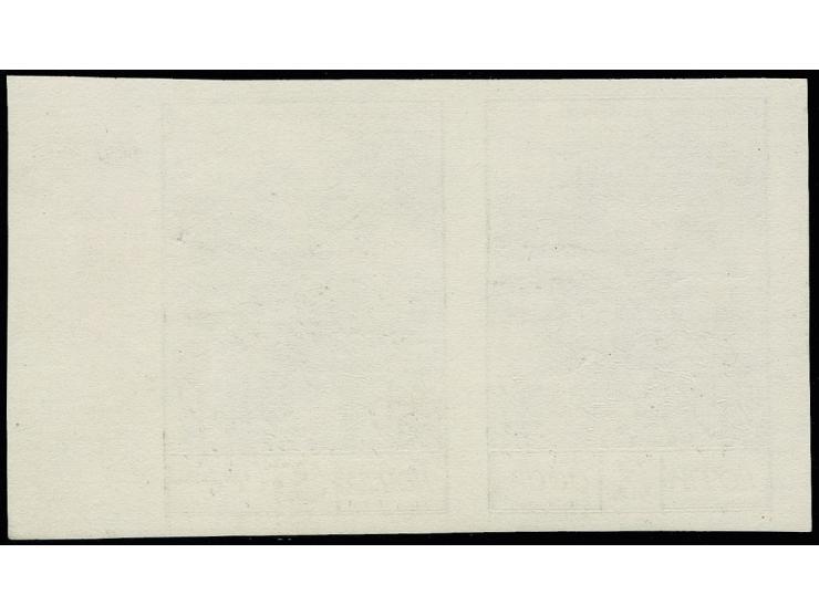 3kop. in horizontal pair from right sheet margin, imperforated, unhinged mint