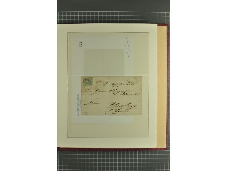 Die verbleibende Marken- und Briefesammlung in 2 gut gefüllten Lederalben, dabei Nr. 1 (17+Paar+2 Vorderseiten+1 Brief), 2 (1