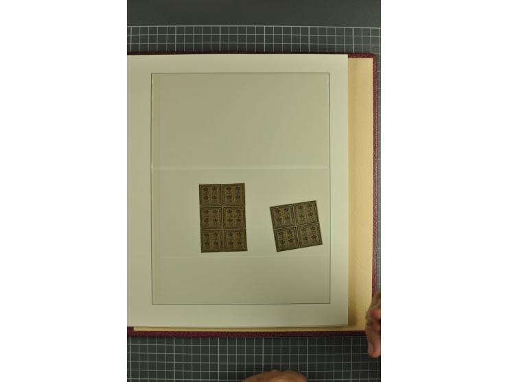 Die verbleibende Marken- und Briefesammlung in 2 gut gefüllten Lederalben, dabei Nr. 1 (17+Paar+2 Vorderseiten+1 Brief), 2 (1
