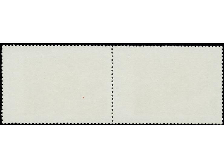 1988, Paintings 15 + 7 kop., horizontal pair with omitted colours red and grey, inscription and value missing, unhinged mint