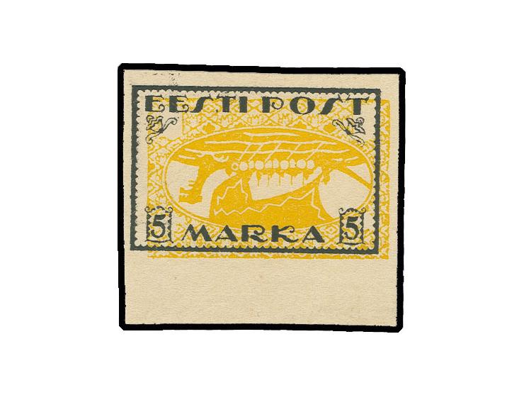 1919, Viking ship 5 m. black and yellow-orange, with inverted yellow imprint (ship upside down), stamp without gum, certifica