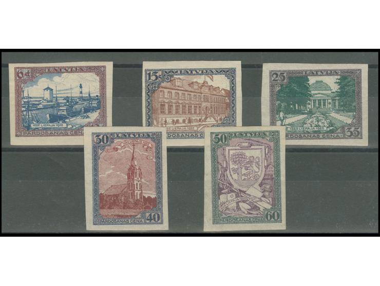 1925, Libau Anniversary 6-50 s., complete set of five, imperforate, unhinged mint