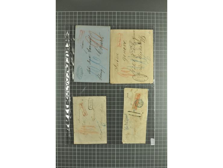 1810/85, lot of 30 prephilatelic entires and porto covers without stamps from different cities of Russia such as St. Petersbu