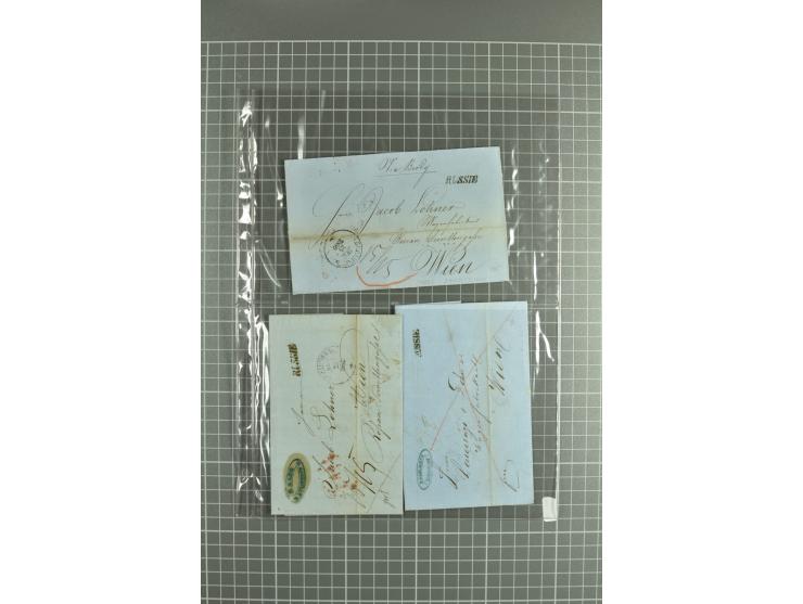 1810/85, lot of 30 prephilatelic entires and porto covers without stamps from different cities of Russia such as St. Petersbu