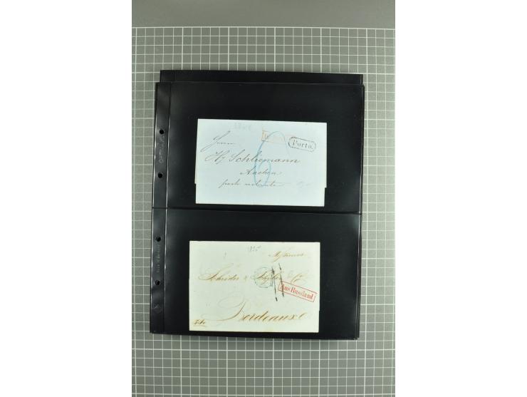 1822/74, lot of 80 prephilatelic entires and porto covers without stamps, a fine selection from different cities of Russia su