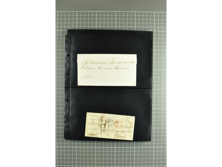 1822/74, lot of 80 prephilatelic entires and porto covers without stamps, a fine selection from different cities of Russia su