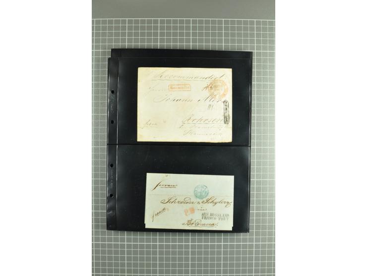 1822/74, lot of 80 prephilatelic entires and porto covers without stamps, a fine selection from different cities of Russia su