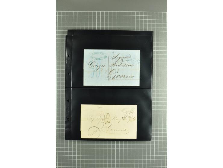 1822/74, lot of 80 prephilatelic entires and porto covers without stamps, a fine selection from different cities of Russia su
