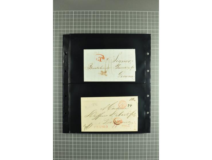 1822/74, lot of 80 prephilatelic entires and porto covers without stamps, a fine selection from different cities of Russia su