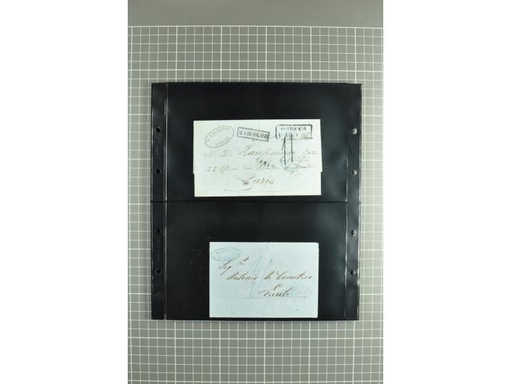1822/74, lot of 80 prephilatelic entires and porto covers without stamps, a fine selection from different cities of Russia su