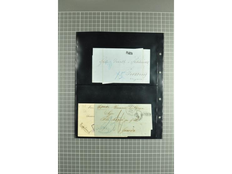 1822/74, lot of 80 prephilatelic entires and porto covers without stamps, a fine selection from different cities of Russia su