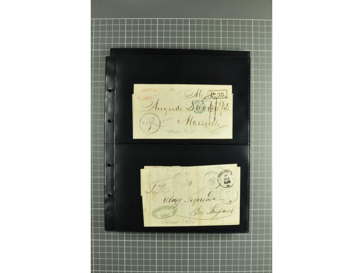 1822/74, lot of 80 prephilatelic entires and porto covers without stamps, a fine selection from different cities of Russia su