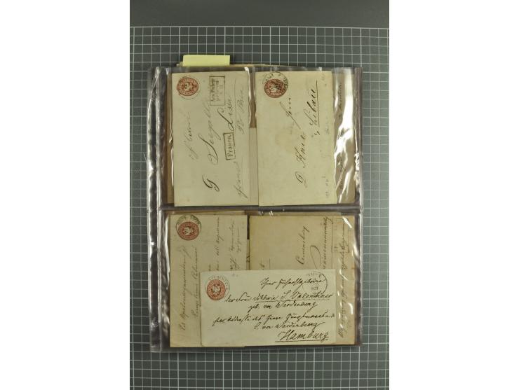 1848/1917(ca.), interesting lot of 90 used/unused postal stationery envelopes incl. 1869 city post envelopes unused (9), Impe
