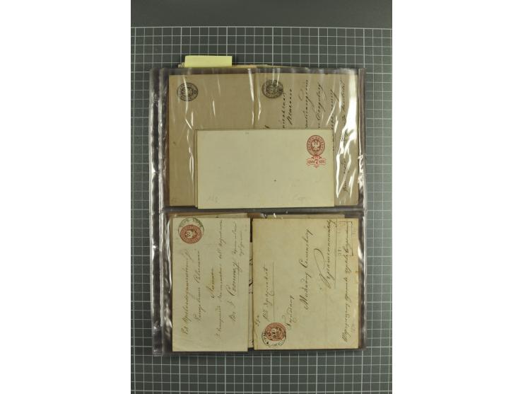 1848/1917(ca.), interesting lot of 90 used/unused postal stationery envelopes incl. 1869 city post envelopes unused (9), Impe