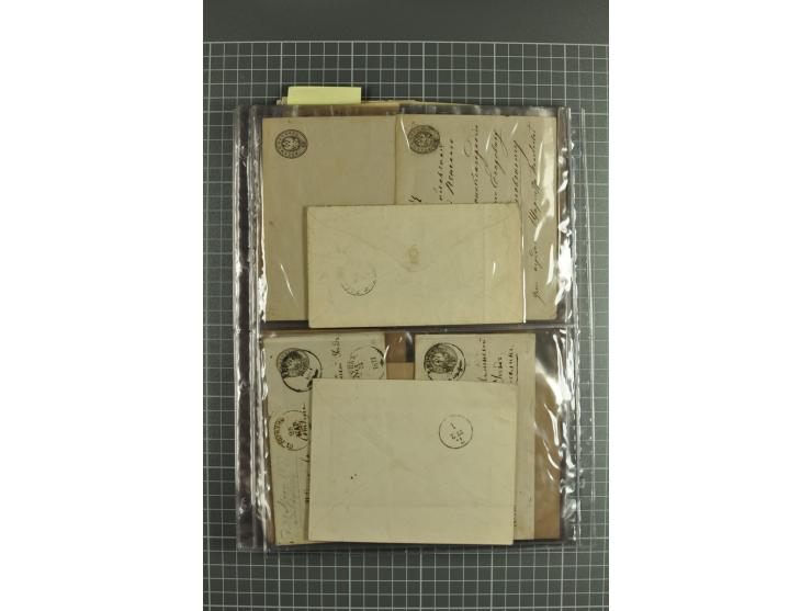 1848/1917(ca.), interesting lot of 90 used/unused postal stationery envelopes incl. 1869 city post envelopes unused (9), Impe