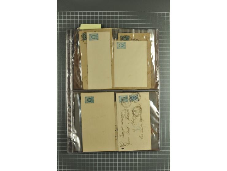 1848/1917(ca.), interesting lot of 90 used/unused postal stationery envelopes incl. 1869 city post envelopes unused (9), Impe