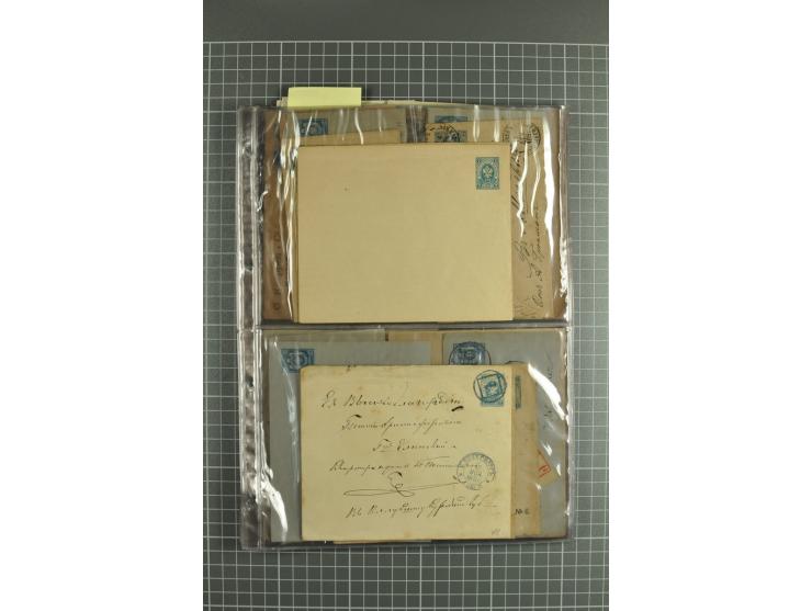 1848/1917(ca.), interesting lot of 90 used/unused postal stationery envelopes incl. 1869 city post envelopes unused (9), Impe