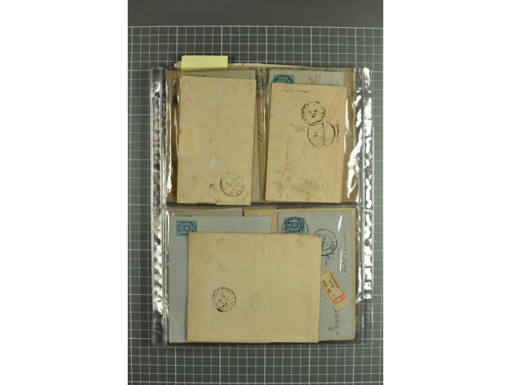 1848/1917(ca.), interesting lot of 90 used/unused postal stationery envelopes incl. 1869 city post envelopes unused (9), Impe