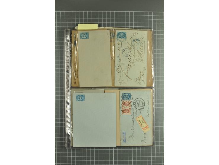 1848/1917(ca.), interesting lot of 90 used/unused postal stationery envelopes incl. 1869 city post envelopes unused (9), Impe