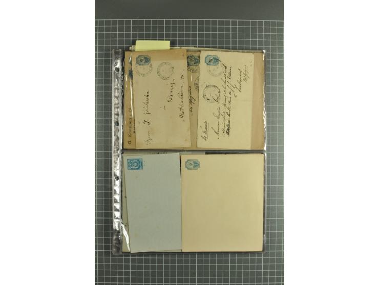 1848/1917(ca.), interesting lot of 90 used/unused postal stationery envelopes incl. 1869 city post envelopes unused (9), Impe