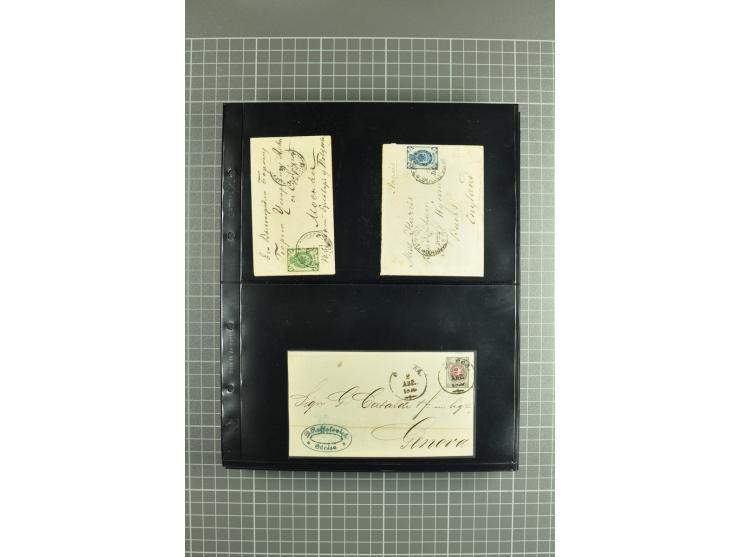 1865/1917, selection of 130 covers and postcards with interesting frankings, routes and destinations incl. early corresponden