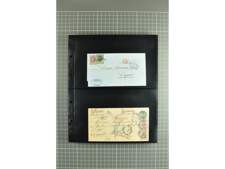1865/1917, selection of 130 covers and postcards with interesting frankings, routes and destinations incl. early corresponden