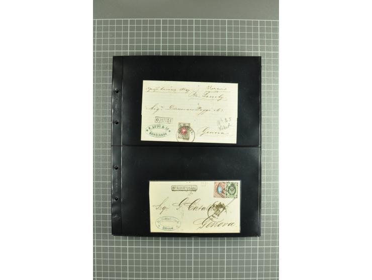 1865/1917, selection of 130 covers and postcards with interesting frankings, routes and destinations incl. early corresponden