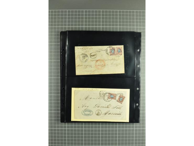 1865/1917, selection of 130 covers and postcards with interesting frankings, routes and destinations incl. early corresponden