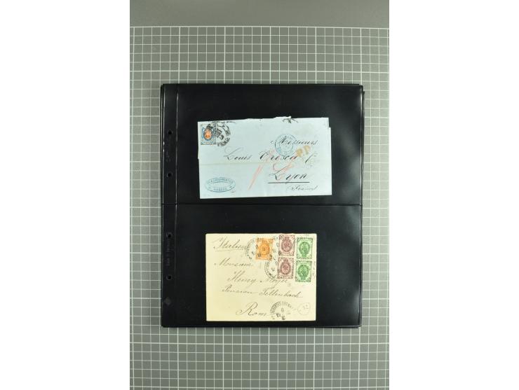 1865/1917, selection of 130 covers and postcards with interesting frankings, routes and destinations incl. early corresponden