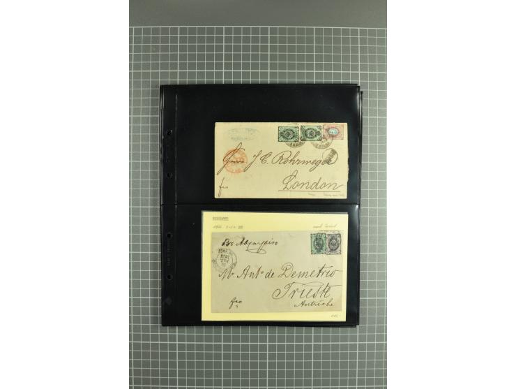 1865/1917, selection of 130 covers and postcards with interesting frankings, routes and destinations incl. early corresponden