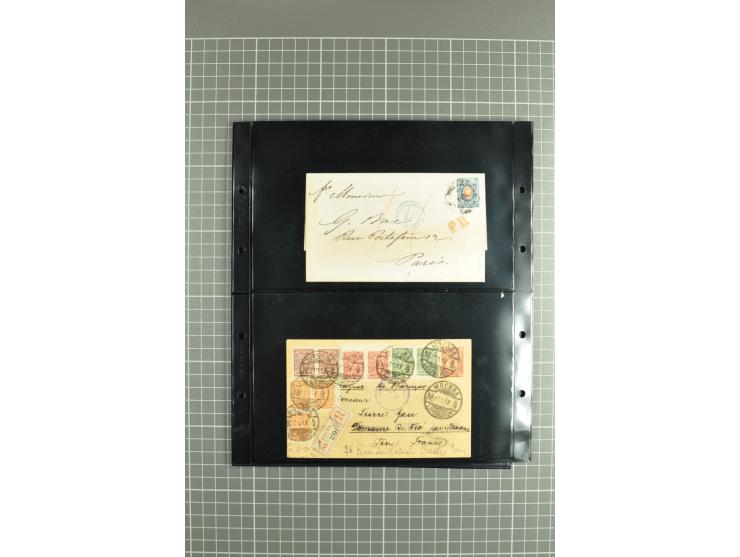 1865/1917, selection of 130 covers and postcards with interesting frankings, routes and destinations incl. early corresponden