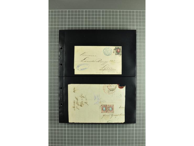1865/1917, selection of 130 covers and postcards with interesting frankings, routes and destinations incl. early corresponden