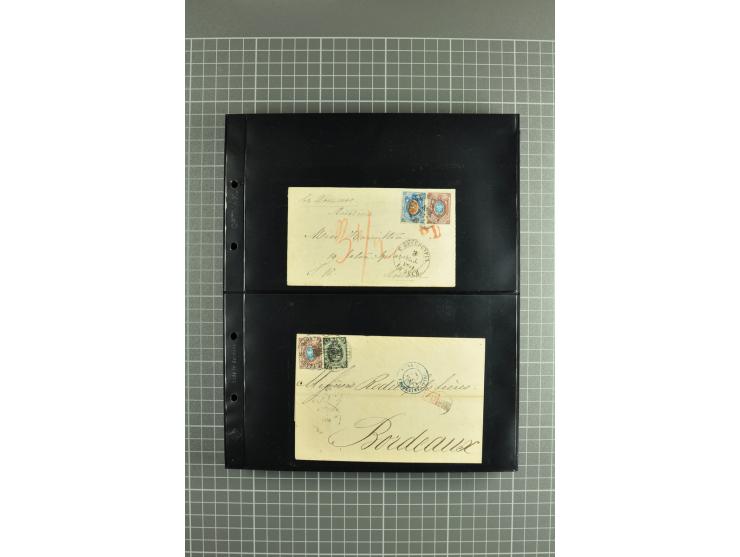 1865/1917, selection of 130 covers and postcards with interesting frankings, routes and destinations incl. early corresponden