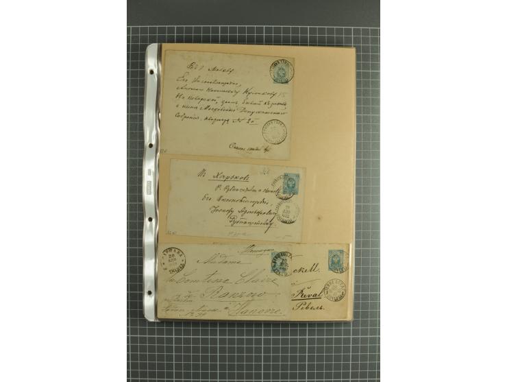 1872/1917, massive lot of 430 postal stationeries cards, envelopes, and letter cards incl. better usages such as Polish horse