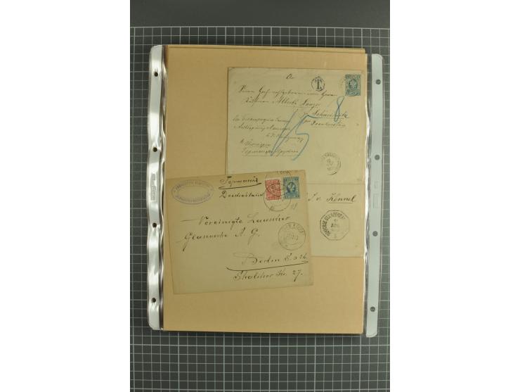 1872/1917, massive lot of 430 postal stationeries cards, envelopes, and letter cards incl. better usages such as Polish horse