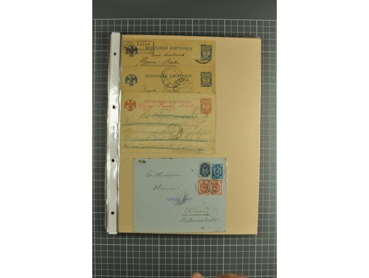 1872/1917, massive lot of 430 postal stationeries cards, envelopes, and letter cards incl. better usages such as Polish horse