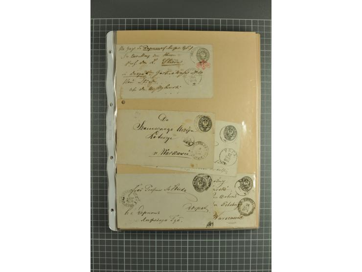 1872/1917, massive lot of 430 postal stationeries cards, envelopes, and letter cards incl. better usages such as Polish horse