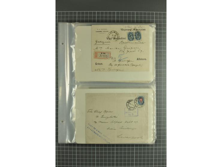 1890/1917, lot of 60 covers with interesting usages and postmarks such as cover captured by German Army during WWI, registere