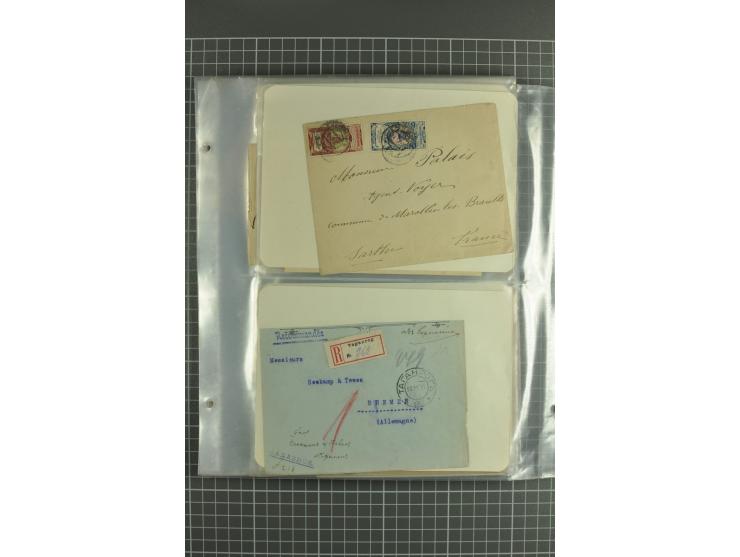 1890/1917, lot of 60 covers with interesting usages and postmarks such as cover captured by German Army during WWI, registere